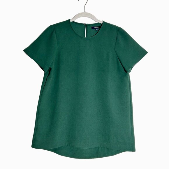Madewell Tailored High - Low Tee in Emerald Green - Size Small - Picture 2 of 7